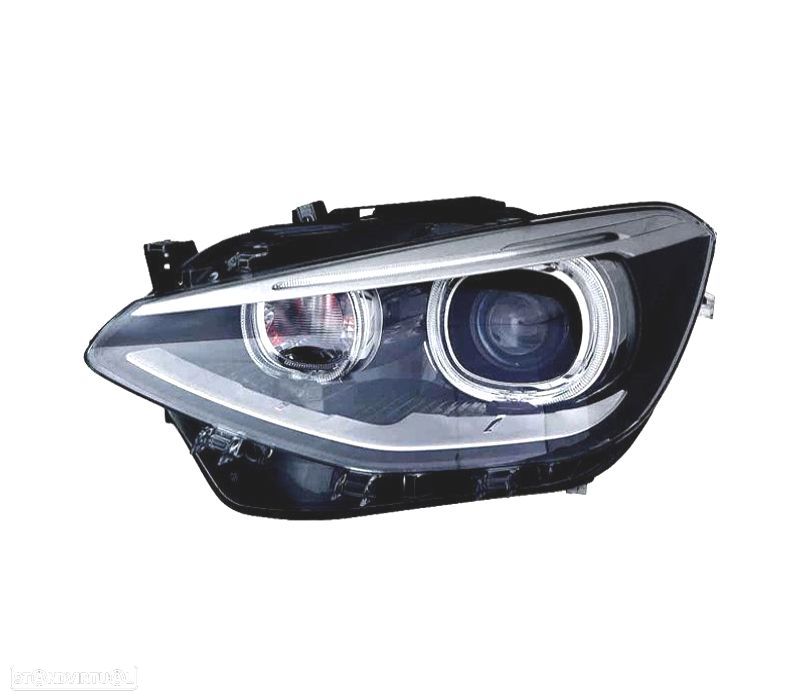 FAROL ESQ PARA BMW F20 F21 XENON 10-14 LED FUNDO PRETO - 1