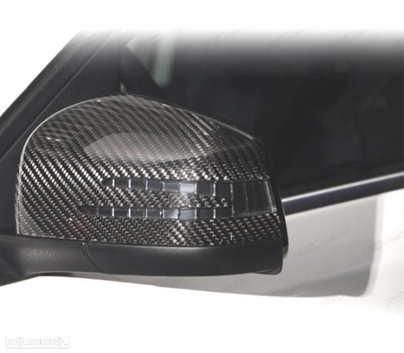 CAPAS DE ESPELHOS RETROVISORES CARBONO MERCEDES CLASSE A W176 B W246 C W204 E W212 S W221 CLA C117 G - 4