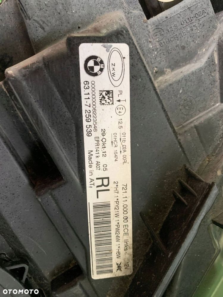 Lampa przód przednia lewa BMW 3 F30 F35 F31 UK Anglik 7211100000 - 11