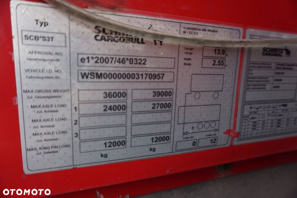Schmitz Cargobull FIRANA OŚ PODNOSZONA ROZSUWANE SŁUPKI BDE * 2012 * - 22