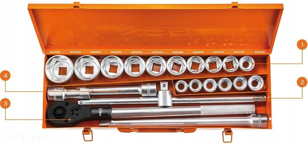 NEO KLUCZE NASADOWE ZESTAW KLUCZY NASADOWYCH 3/4" ZESTAW 21 SZTUK 08-061 - 5