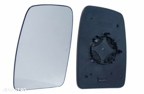 Geam oglinda exterioara cu suport fixare Opel Movano, 01.2010-2020, Renault Master, 01.2010-2024, Nissan Nv400, 11.2010-2021, Stanga, geam convex; cromat; superior, diametru fixare 8.5 cm - 1