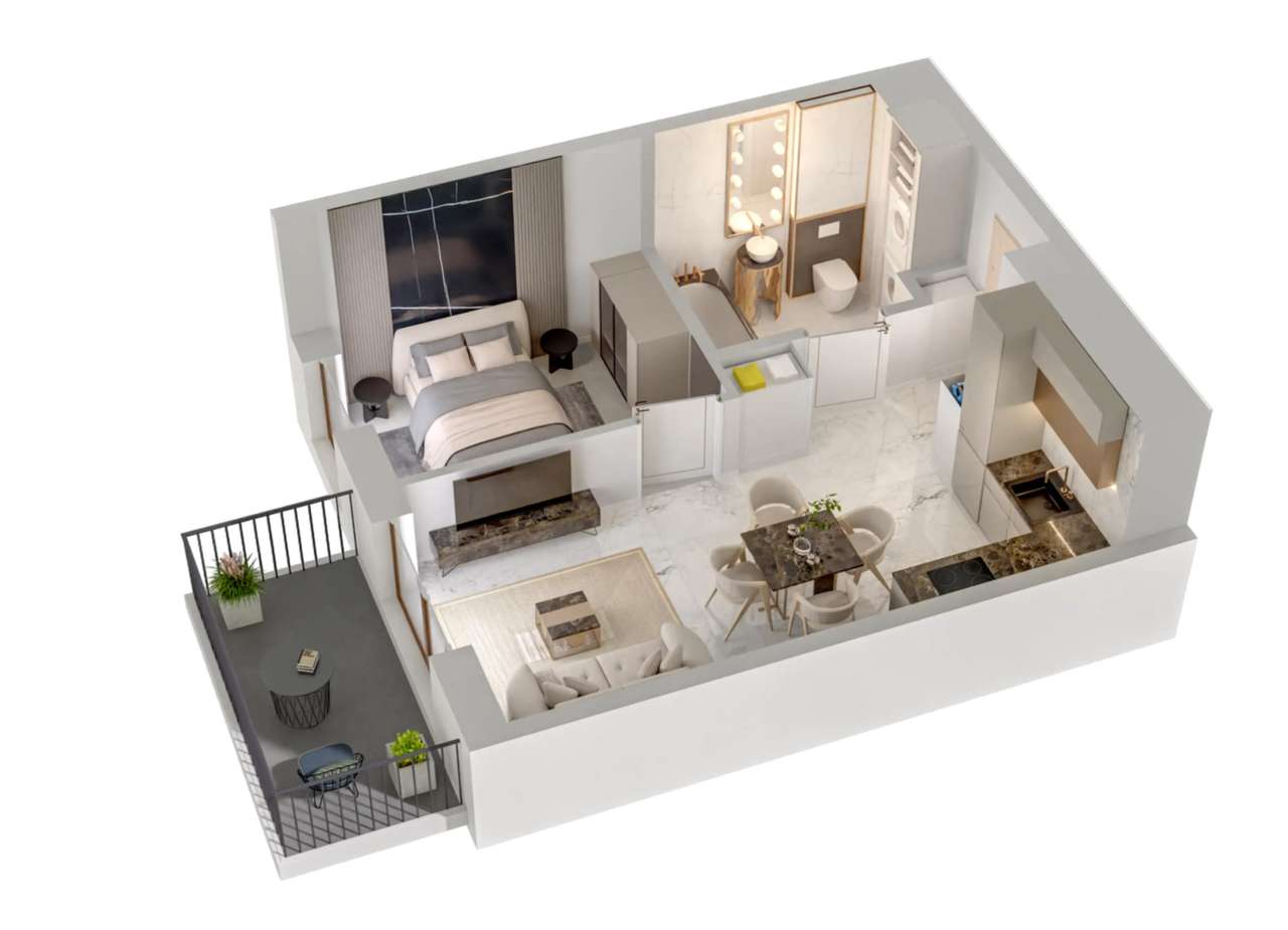 [M1.16] MIESZKANIE 34,99 m2 - 2 POK + BALKON 5,15 m2