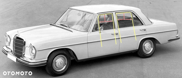USZCZELKI PROWADZACE SZYBE DRZWI MERCEDES W108 109