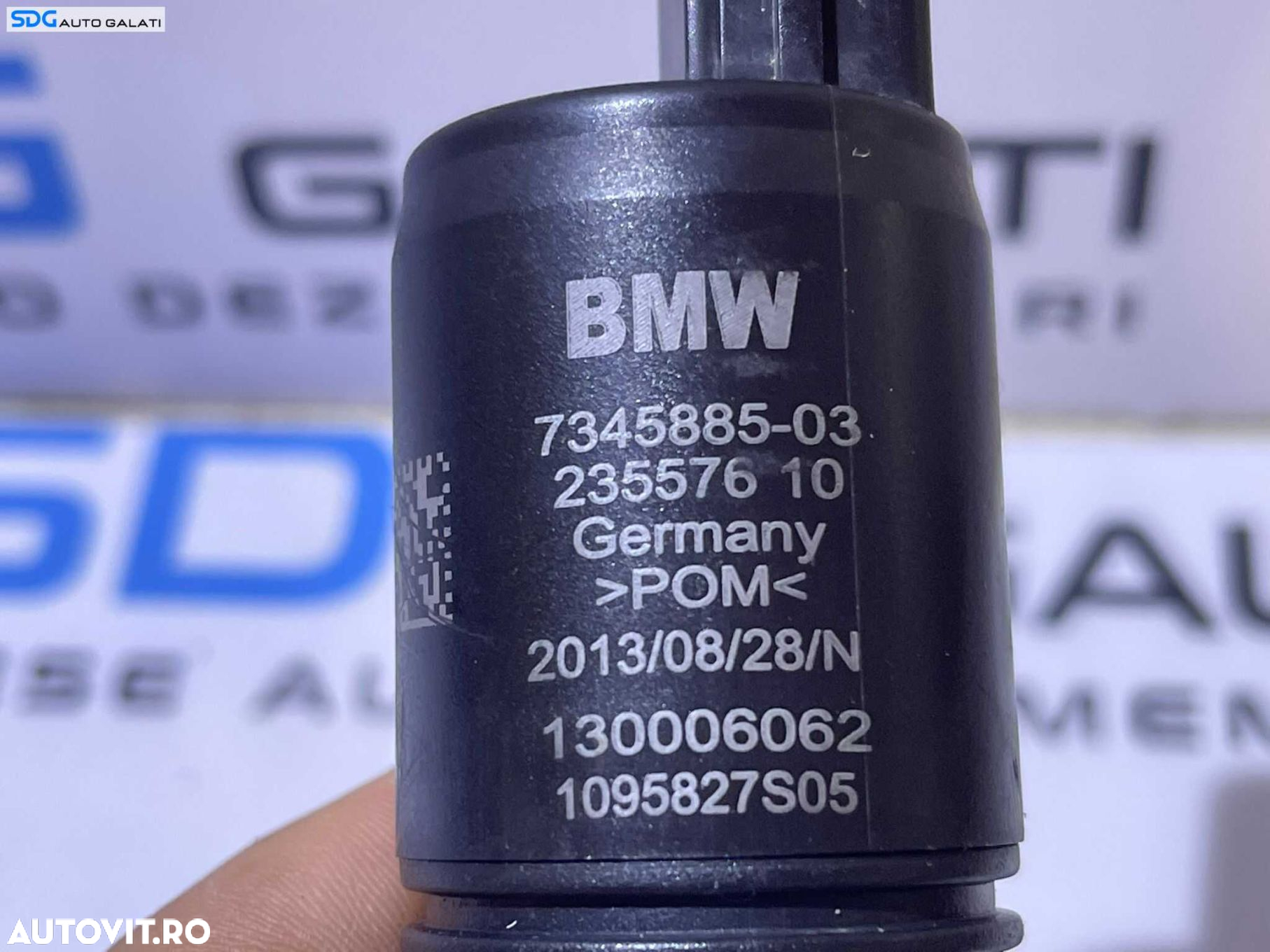 Pompa Pompita Motoras Vas Stropgel Lichid Parbriz BMW Seria 3 F30 F31 2011 - 2018 Cod 7345885 734588503 1095827S05 - 2