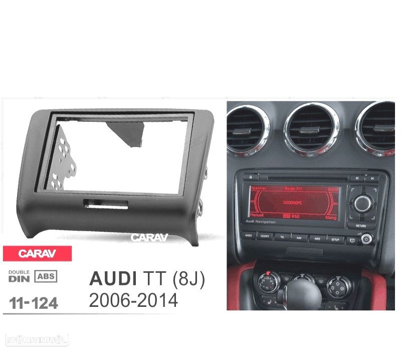 MOLDURA ADAPTADOR PRETO PARA RADIO 2-DIN PARA AUDI TT - 4