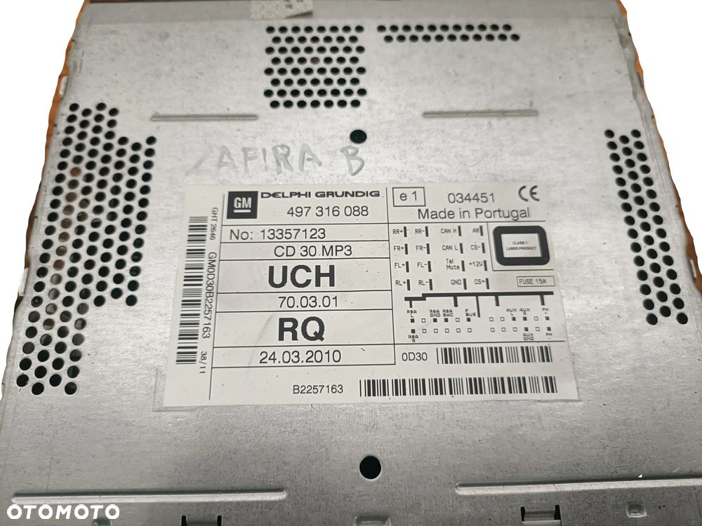 OPEL ZAFIRA B 05-14 RADIO RADIOODTWARZACZ RADIOODBIORNIK EU * - 3