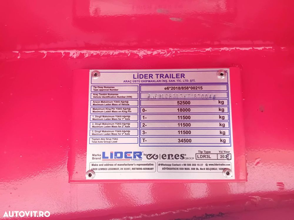 Lider TRAILER/LOW LOADER 3 AXE/3 AXELS, NOU/NEW TOP !!! - 30