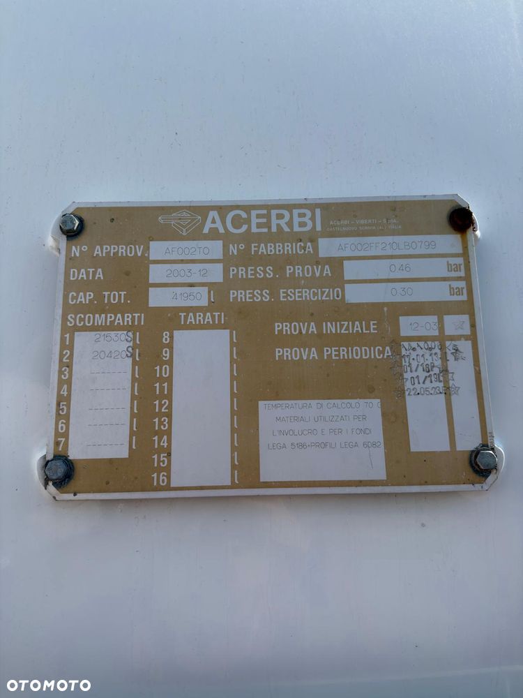 Acerbi Cysterna paliwowa 42m3 ADR 2-komorowa 2004r - 10