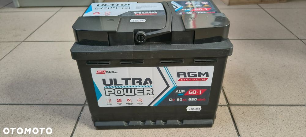 AKUMULATOR ULTRA POWER 12V 60Ah 680A AGM START STOP AUP-60-1 NOWY - 2