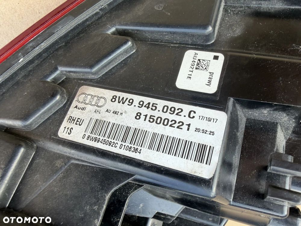 LAMPA LED PRAWA TYŁ AUDI A4 B9 8W9 KOMBI ORYGINAŁ BEZ USZKODZEŃ - 4
