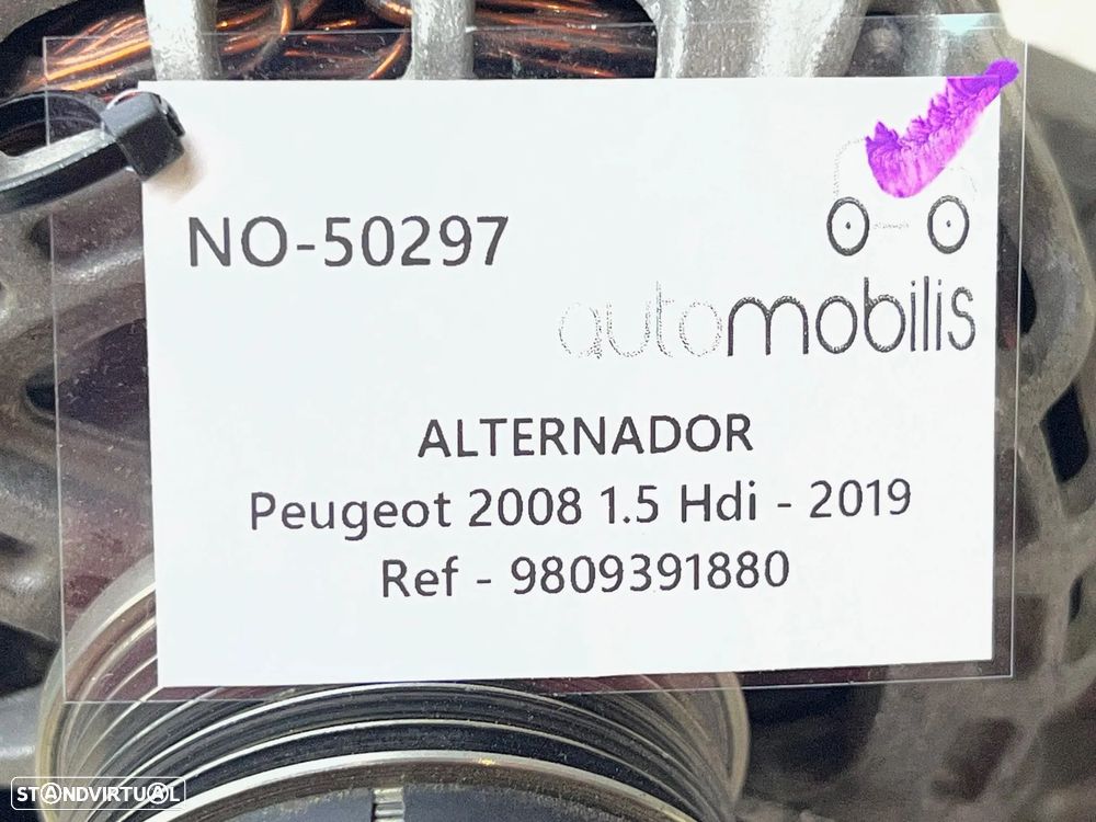 Alternador PEUGEOT 2008 II 1.5 BlueHDI Ref. 9809391880 - NO. 50297 - 5