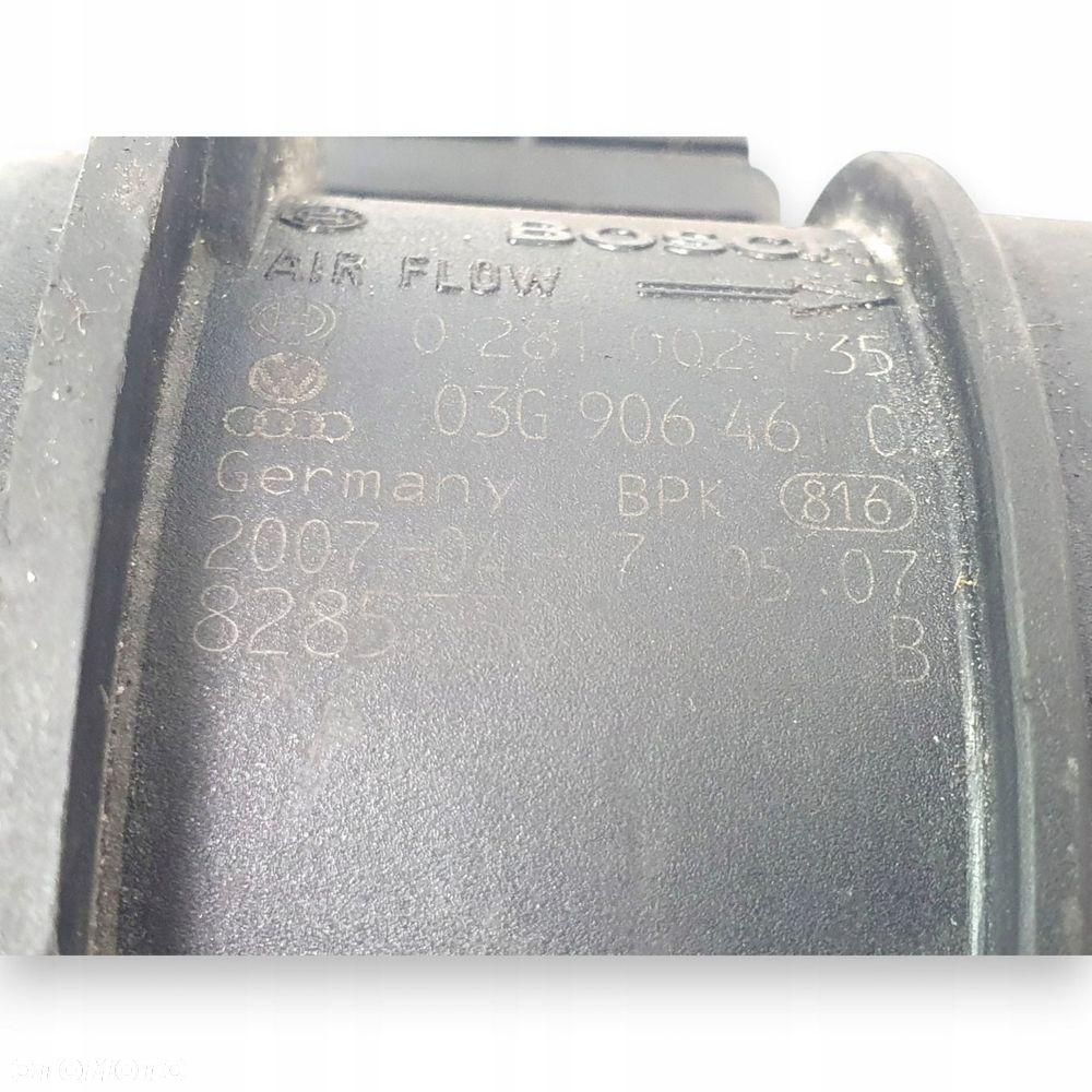 PRZEPŁYWOMIERZ Volkswagen Passat B6 Golf V 2.0 TDI 03G906461C Bosch - 2