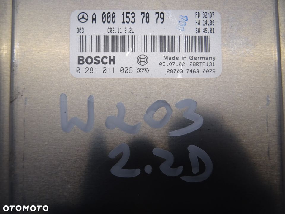 MERCEDES W203 00-04 STEROWNIK KOMPUTER SILNIKA A0001537079 - 4