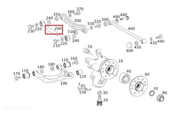 MERCEDES GLE Wahacz tyl przedni OE - 2