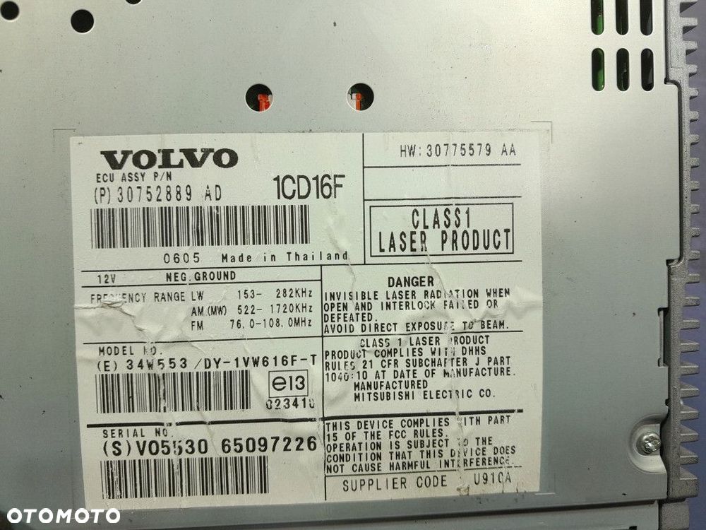 VOLVO V50 S40 II RADIO CD RADIOODTWARZACZ 30752889 - 7