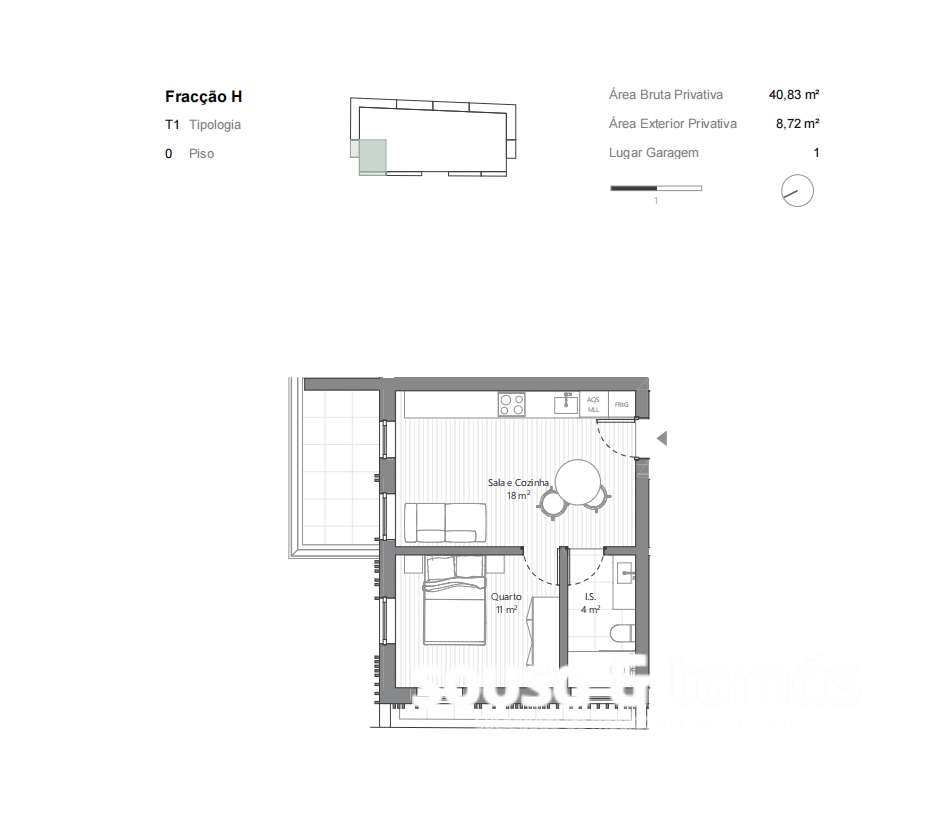 Apartamento T1 Venda em Leiria, Pousos, Barreira e Cortes,Leiria - Grande imagem: 4/17