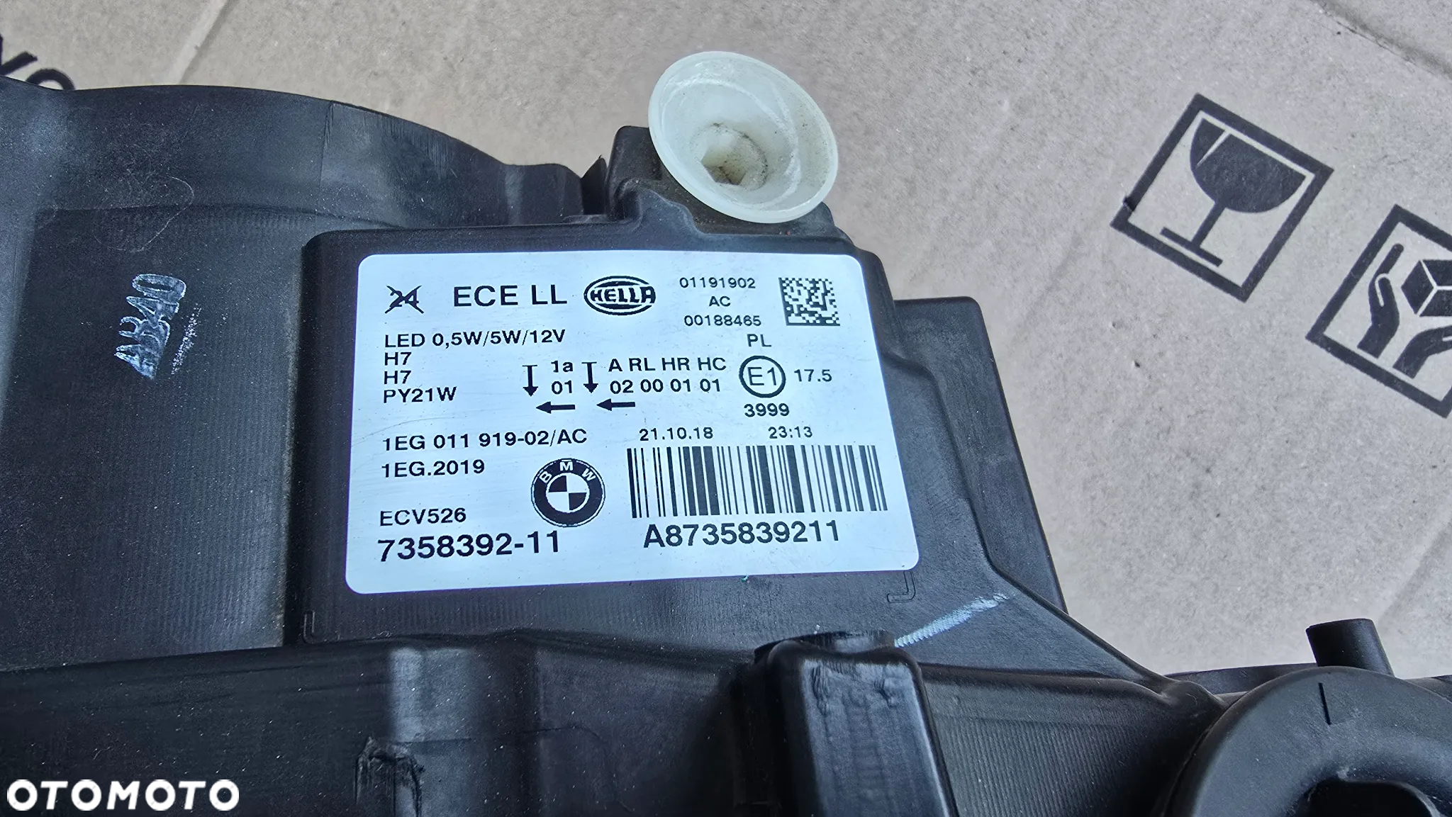 BMW 1 F20 F21 Lift 15-19 Lampa Prawa Przód Zwykła + LED DRL Ideał Europa - 4