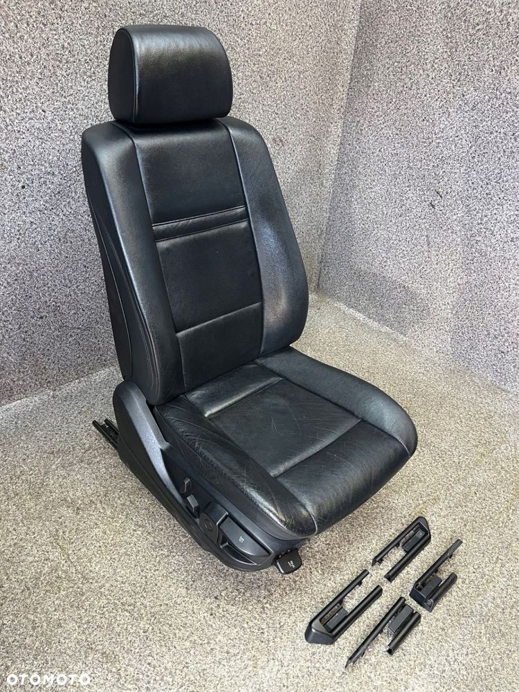 Fotel pasazera prawy przod przedni grzany skora czarna BMW X5 E70 - 5