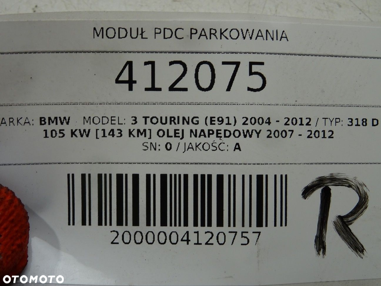 MODUŁ PDC PARKOWANIA - 179.00 PLN - BMW 3 Touring (E91) 2004 - 2012 318 d 105 kW [143 KM] olej - 4