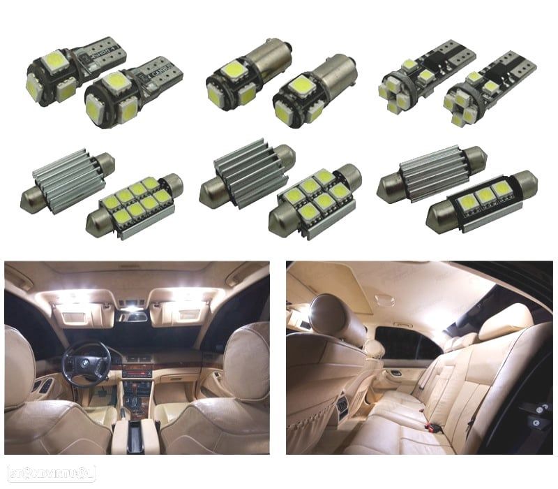 KIT 25 LAMPADAS LED INTERIOR PARA BMW E39 SERIE 5 WAGON TOURING 520I 525I 525D 528I 530I 530D 540I 9 - 1