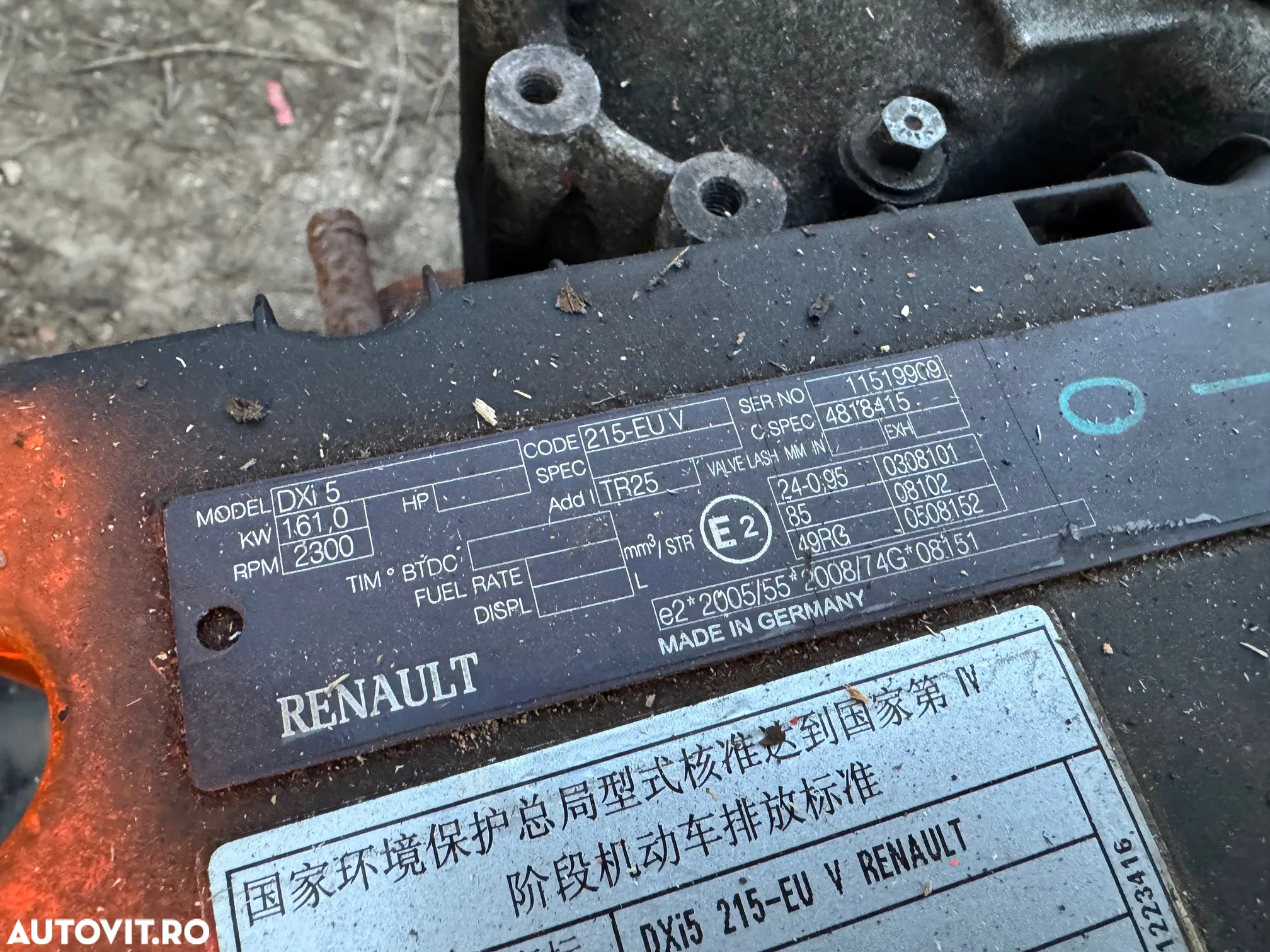 Motor RENAULT MIDLUM 220 CP  CDI DCI 6 V J01 215  5600655698 - 3