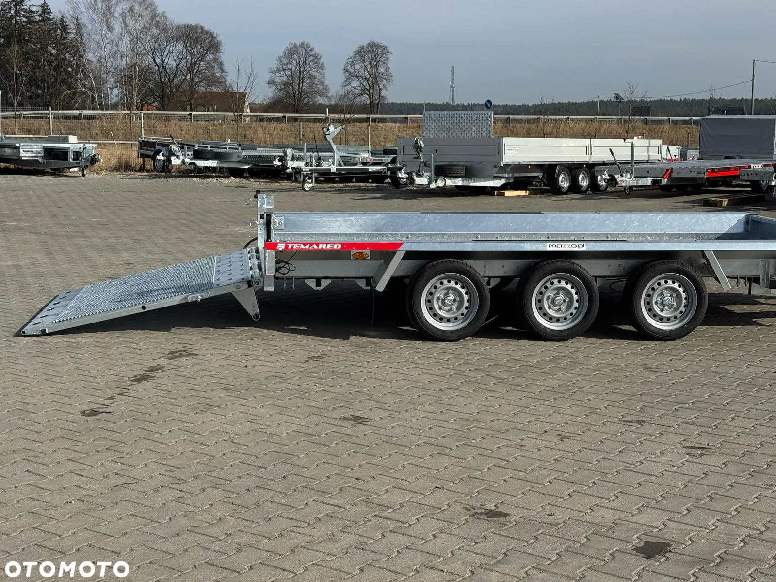 TEMARED Przyczepa koparkowa budowlanka 400x180cm DMC3500kg 3-osiowa z trapem - 6