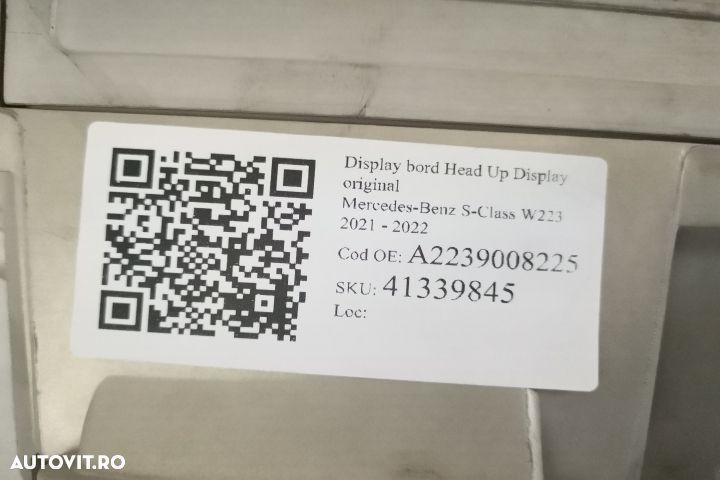 Display bord Head Up Display original Mercedes-Benz  S-Class  W223 202 - 8