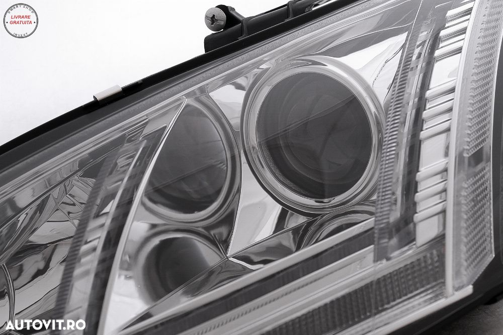 Faruri Xenon LED DRL Audi TT 8J (2006-2010) Crom Semnal Dinamic- livrare gratuita - 3