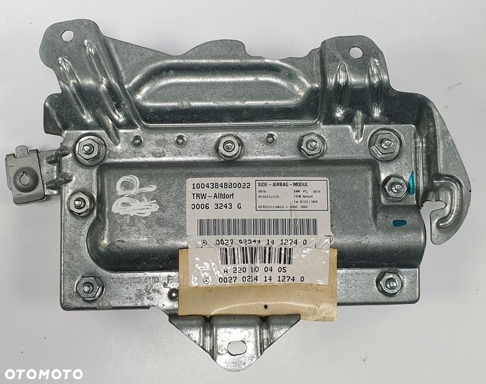 PODUSZKA AIRBAG W DRZWI PRAWY PRZÓD MERCEDES W220 A2208600405 - 3
