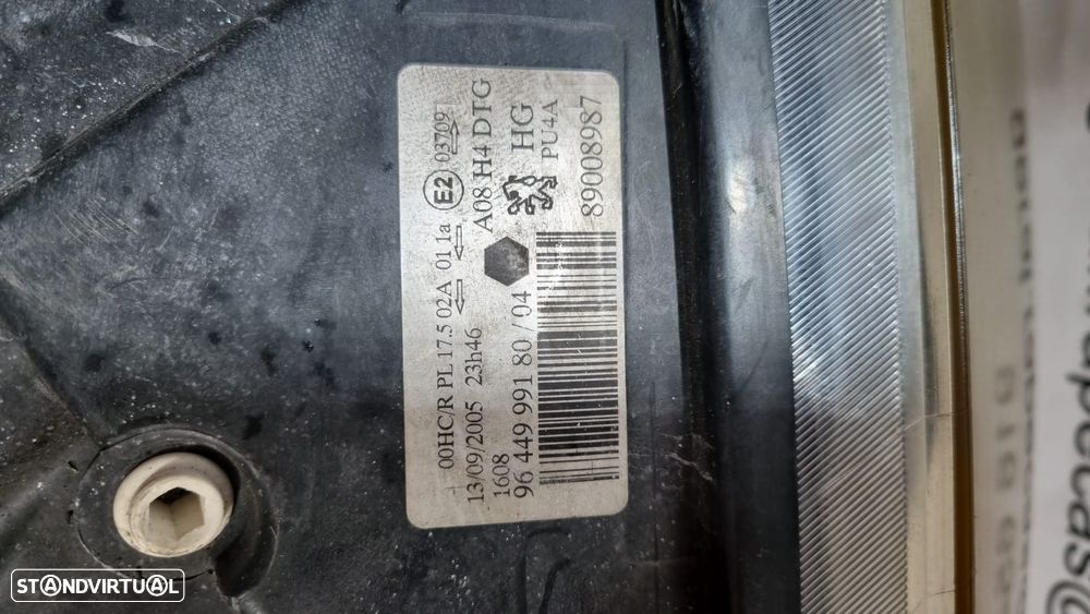 Ótica Farol Frente Frontal Direita Peugeot 1007 2005 a 2008 9644999180 Original - 4