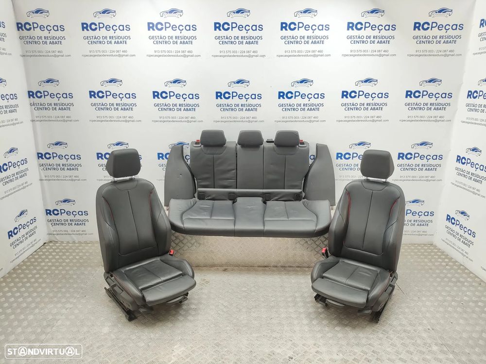 Conjunto Bancos em Pele BMW Serie 1 F20 Pack M Eletricos Memoria Costura Vermelha 2012 a 2019 - 8
