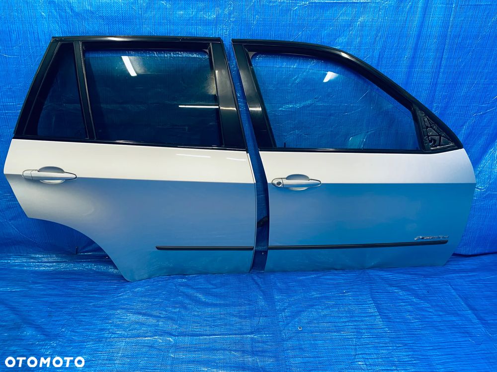 DRZWI PRAWE PRAWY PRZÓD PRZEDNIE TYŁ TYLNE KOMPLETNE BMW X5 E70 LIFT 11R ; SREBRNE LAKIER TITANSILBER 354/7 ORYGINAŁ - 3