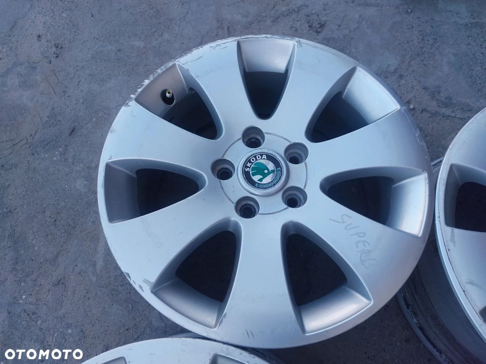 SKODA SUPERB II FELGI ALUMINIOWE R16 7J ET45 5X112 ORYGINAŁ PROSTE! - 5
