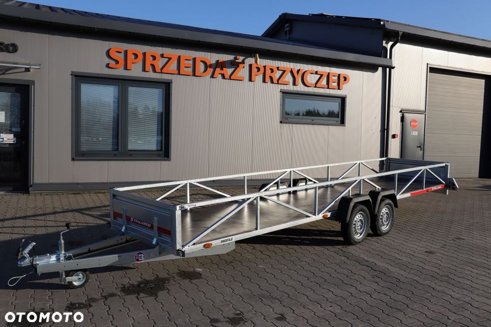 TEMARED Przyczepa dłużycowa 606x122x40cm Podłoga sklejka, 2 osie DMC 750kg - 1