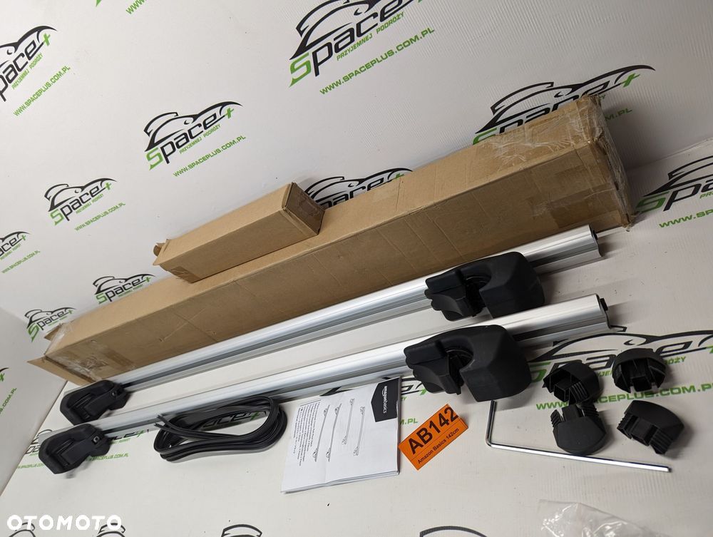 Bagażnik dachowy bazowy belki poprzeczki Amazon Basics 142cm B083T54H2S na otwarte relingi. - 8