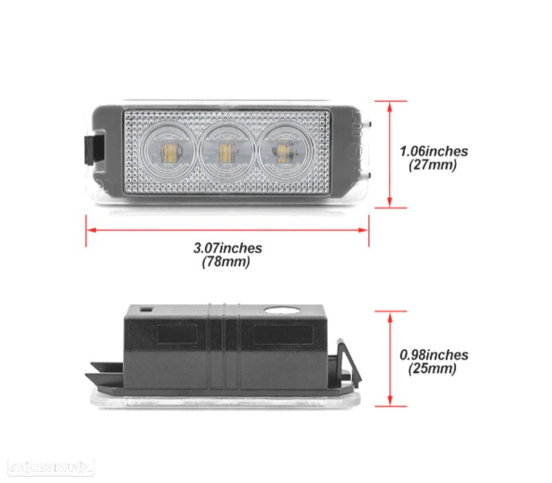 LUZES MATRÍCULA LED VOLKSWAGEN VW GOLF MK4 MK5 MK6 MK7 PASSAT NEW BEETLE VOLKSWAGEN VW EOS PHAETON - 2