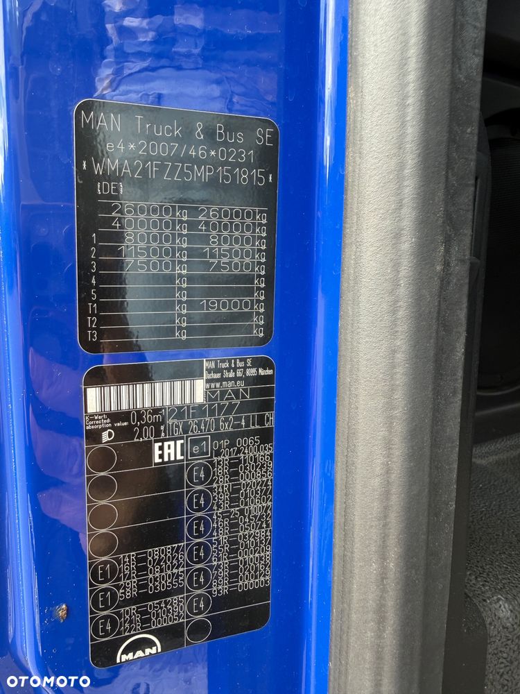 MAN TGX 26.470/ oś podnoszona-skrętna/winda/18epalet/2 łóżka/lodówka/ - 23