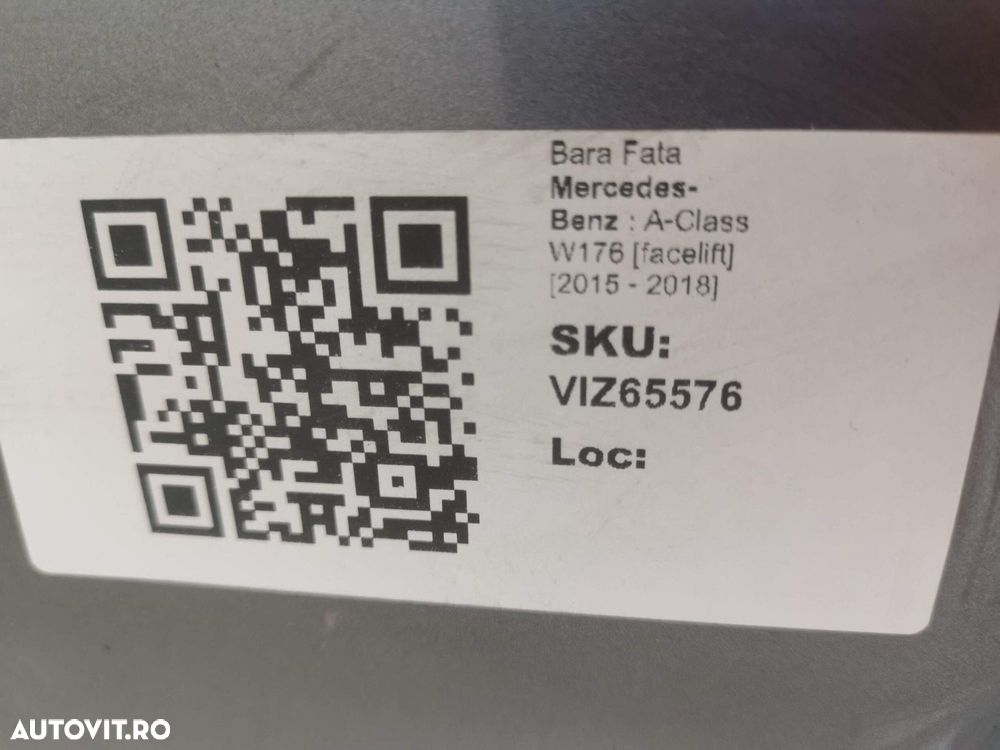 Bara Fata Mercedes-Benz  A-Class W176 [facelift] 2015 2016 2017 2018 O - 8