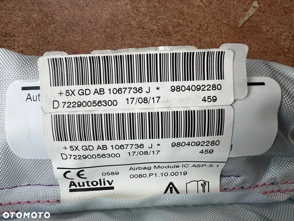 KURTYNA POWIETRZNA PRAWA PEUGEOT 208 I LIFT ORYGINAŁ 9804092280 - 3