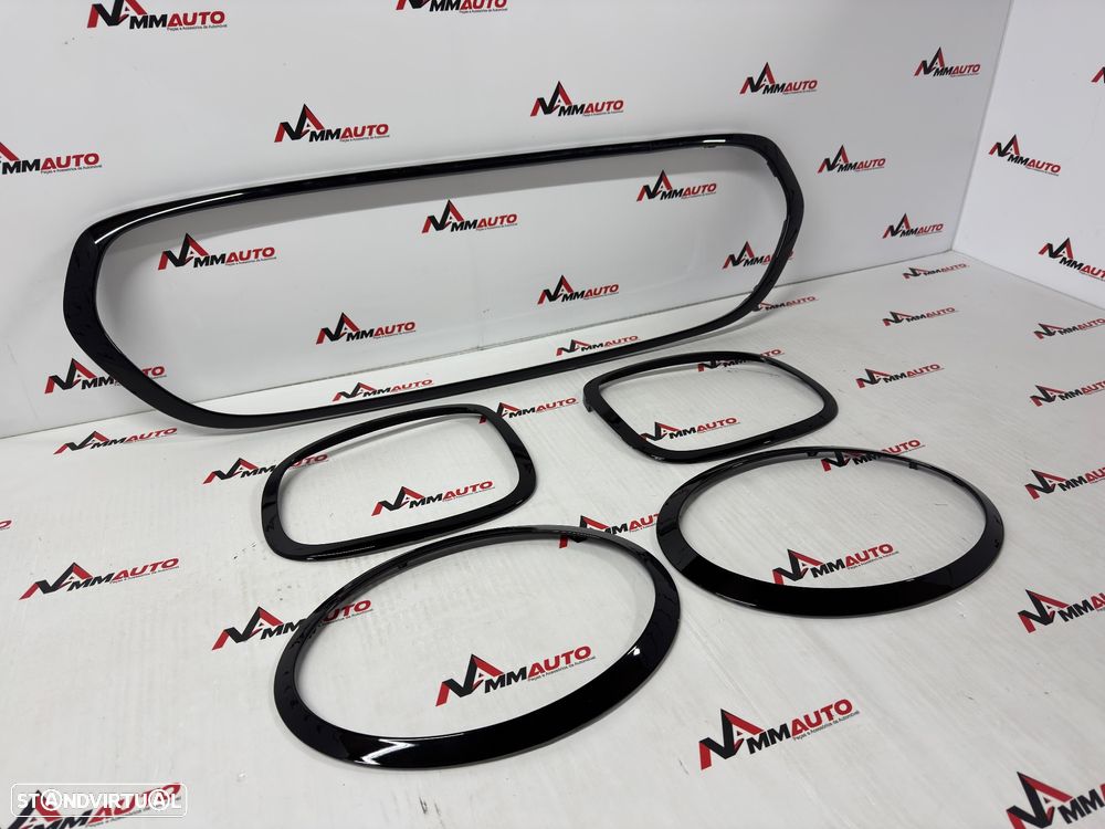 Aros Grelha/Faróis/Farolins Mini F55/F56/F57 Preto Brilhante - 4