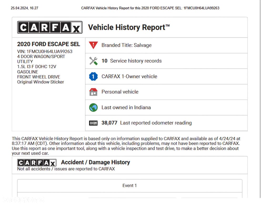 Ford Escape 1.5 EcoBoost AWD SE - 27