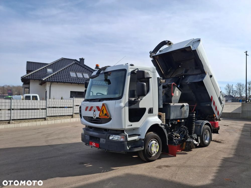 Renault Midlum 220 DXI Zamiatarka SEMAT Zoeller Johnston Szczotki L/R Obie Strony 2013r Napęd Hydrostat Euro 5 Rura Do Liści Studzienek 4466 Mth - 17