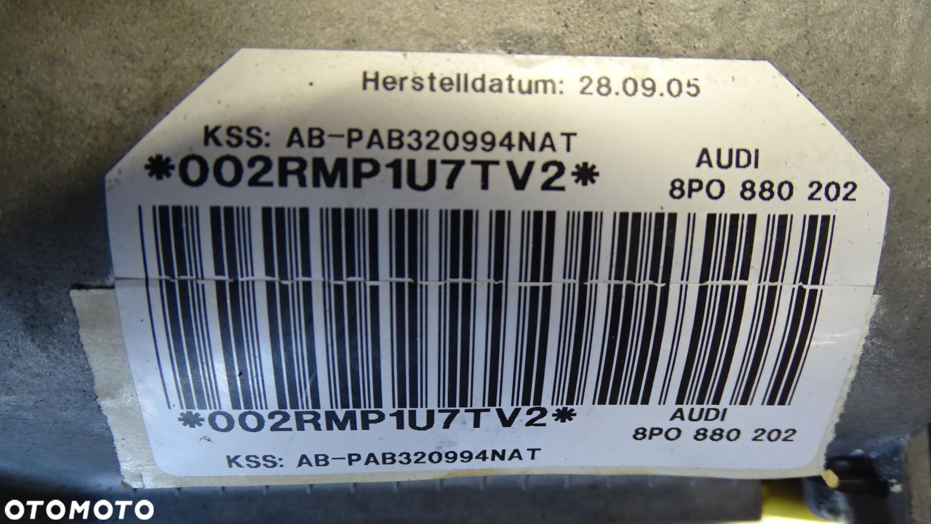 PODUSZKA PASAŻERA AUDI A3 8P 2.0TDI 8P0880202 - 3