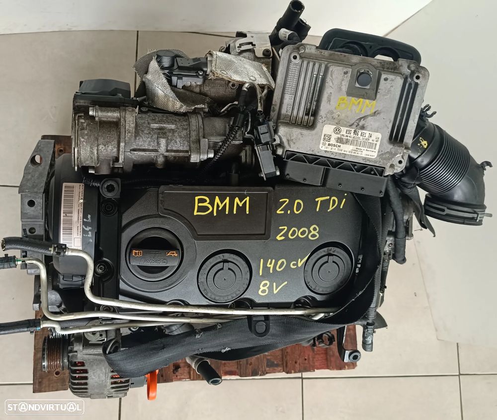 Motor VW Eos 2.0TDI 140cv BMM 8V ano 2008 - 5