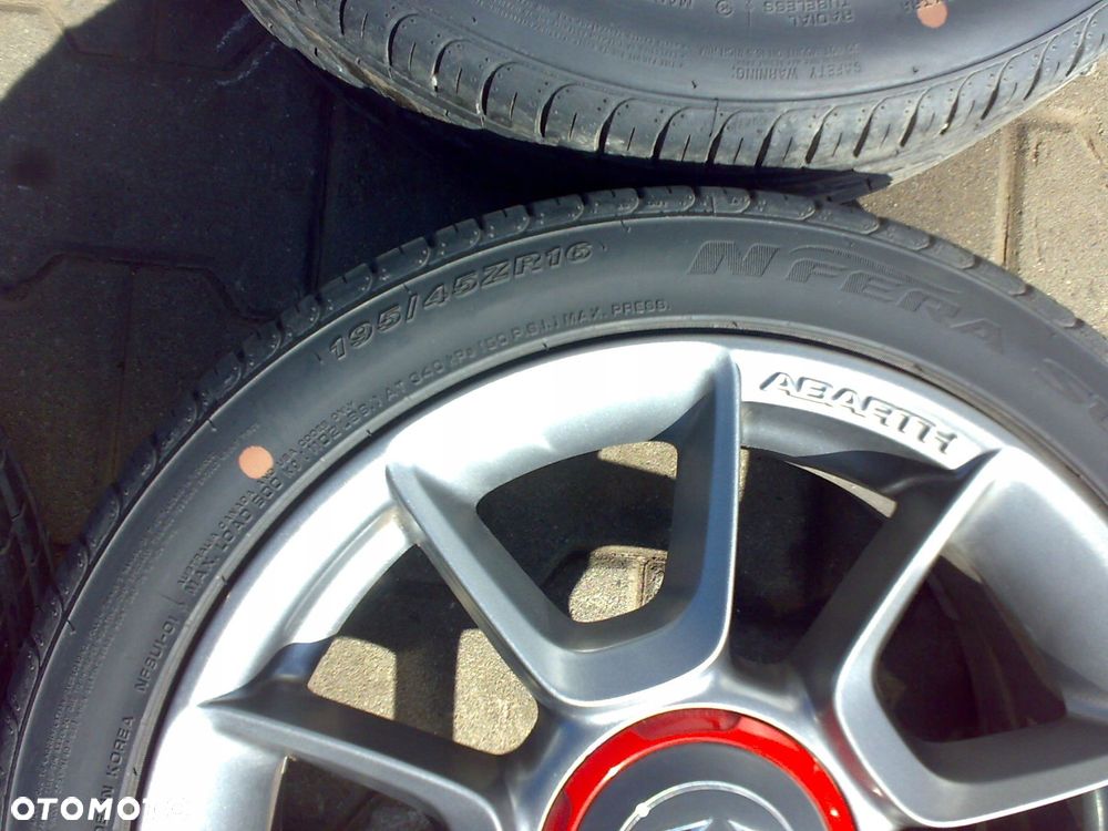 fiat 500 abarth 2008 - koła opony orginał alu felgi 16'' jak nowe idealne - 3