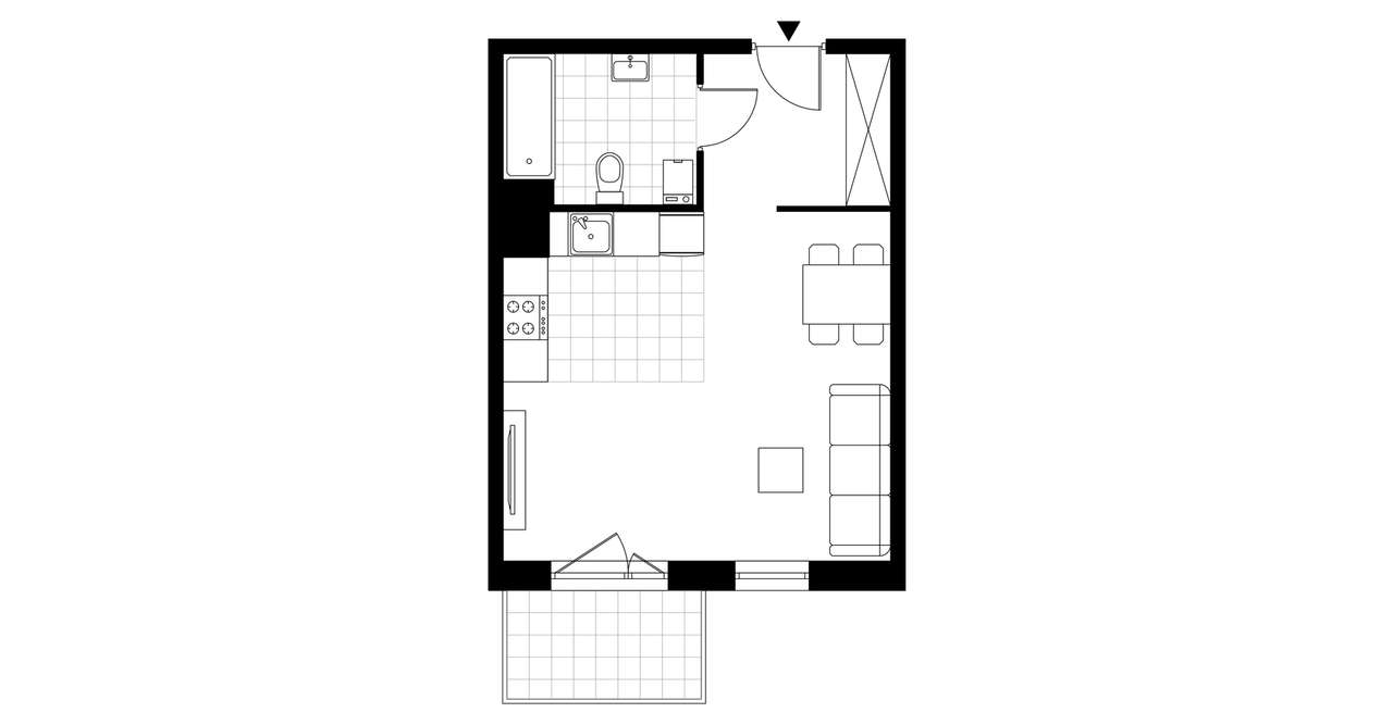 1-pokojowe mieszkanie 35m2 + balkon Bezpośrednio - Pełny obrazek: 3/14