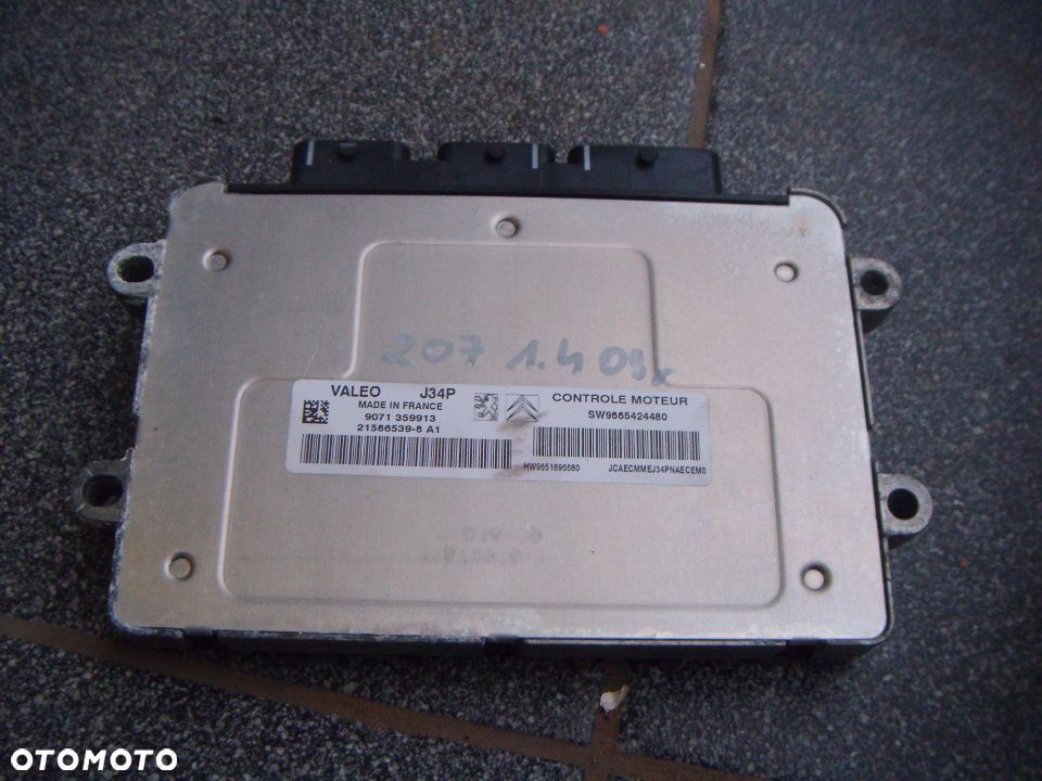 peugeot 207 08r 1.4 8v komputer silnika 9665424480 - 1