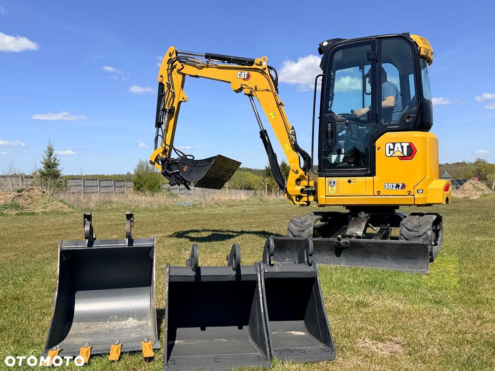 Caterpillar Minikoparka Cat 302.7 3xłyżki Skarpowa hydrL\P dodatkowe linie hydrauliczne szybkozłącze Gąsienice jak Nowe WIDŁY WIERTNICA za dopłatą - 7