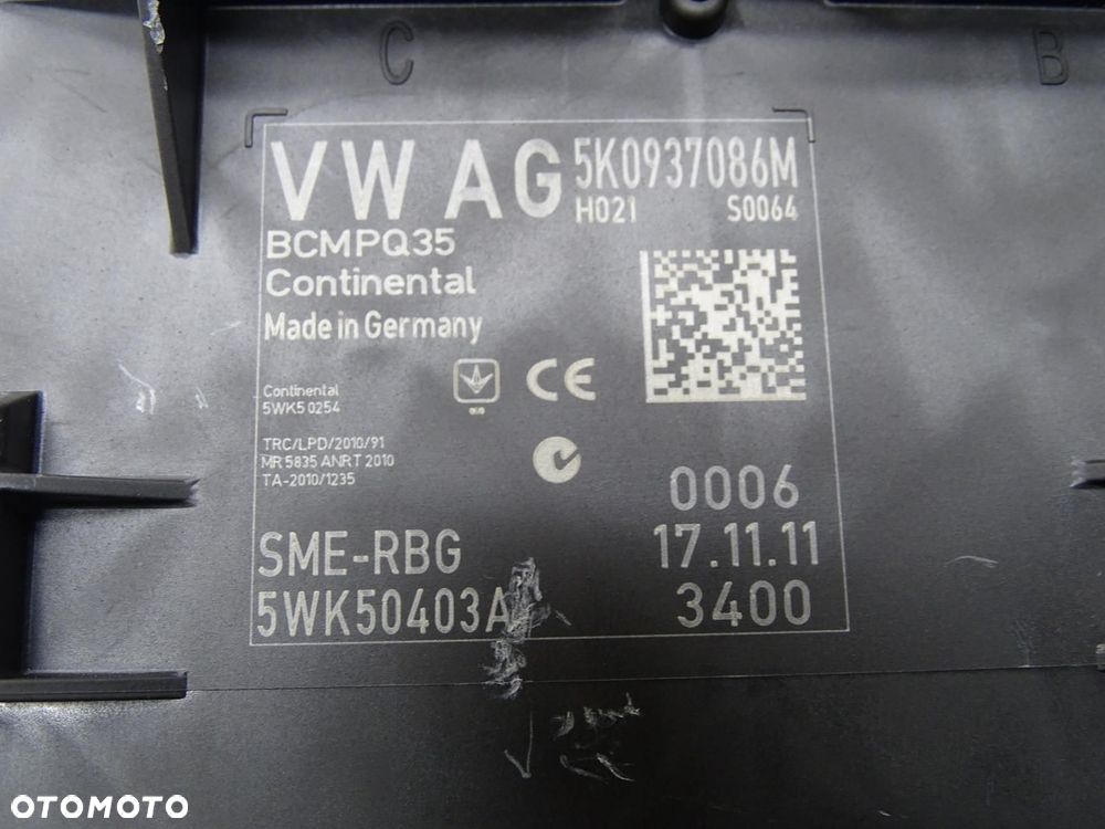 MODUŁ STEROWNIK KOMFORTU BCM 5K0937086M VW GOLF VI - 4